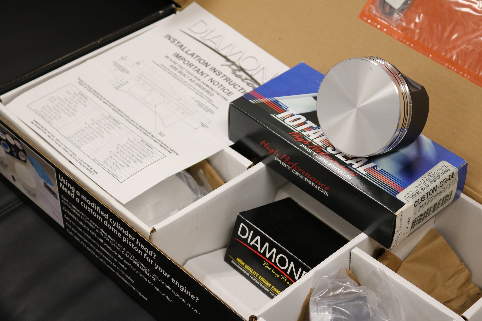 3.8L forged piston set with rings