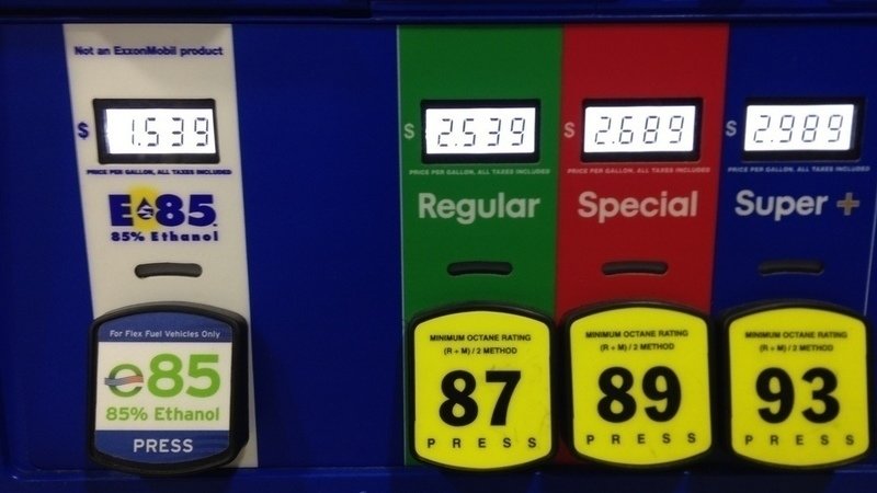 E85 Ethanol vs. 93 Octane Gasoline