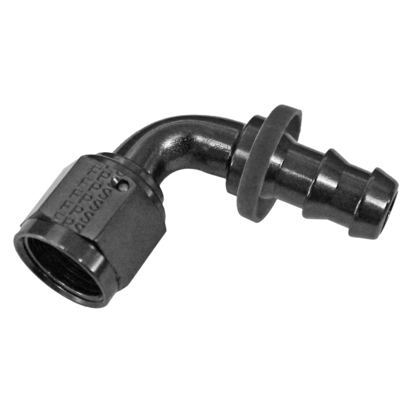 90 degree push lock fitting black